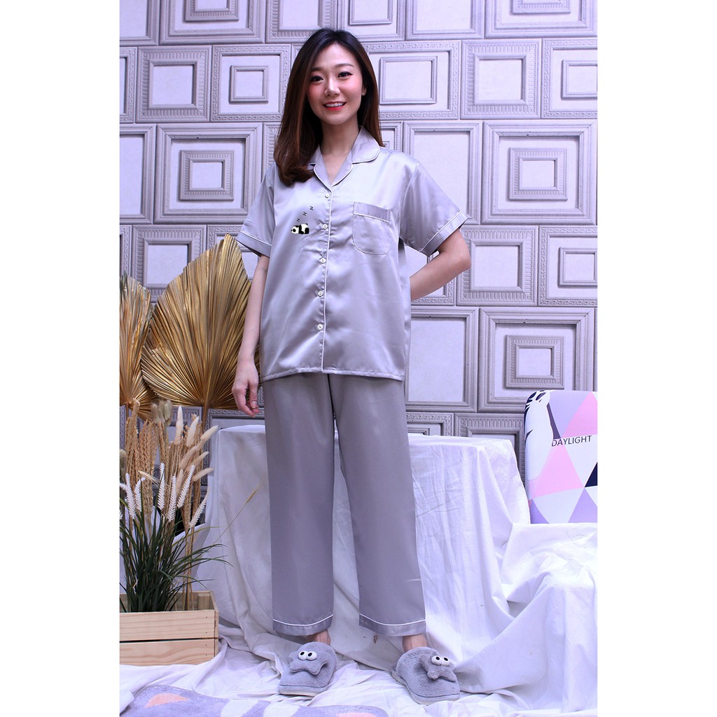 Zavyn Piyama Satin CP Wanita Sleeping Panda