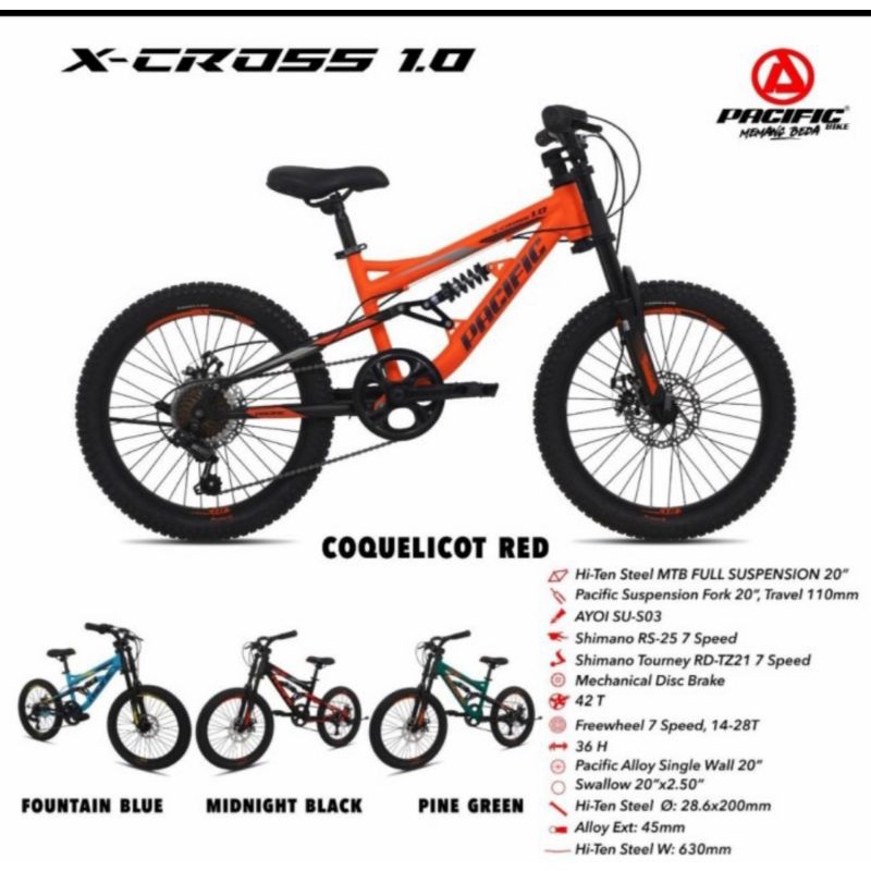 Sepeda MTB 20 inch X-CROSS 1.0 BY: Pacific