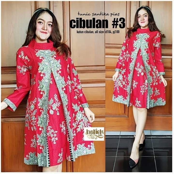 Dress Batik Pesta Elegan Modern Terbaru Jumbo Kondangan Tahun Baru Cina Cantik Chinese New Year MTD6