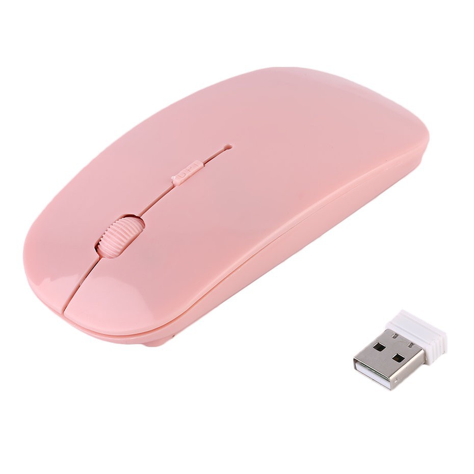 Mouse Wireless Optikal Ultra Tipis 2.4GHz dengan USB Penerima Laptop PC Komputer