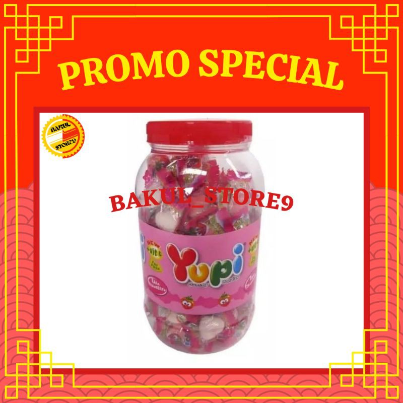 Yupi Strawberry Kiss Jar 300gr Toples