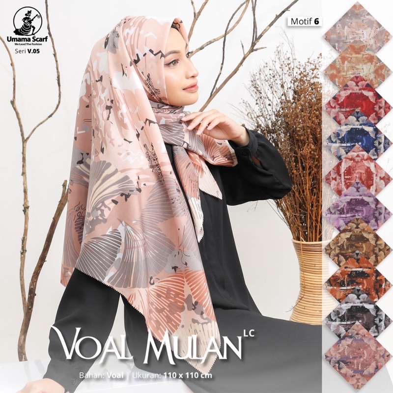 VOAL MOTIF SEGIEMPAT UMAMA LASERCUT HIJAB OSAKA MULAN LC