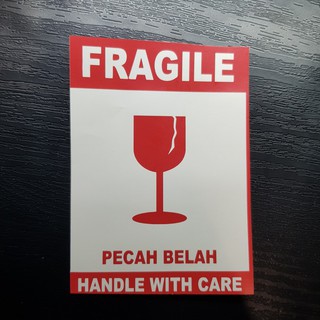 Jual Sticker Fragile Handle With Care Stiker Packing Pengiriman Pecah