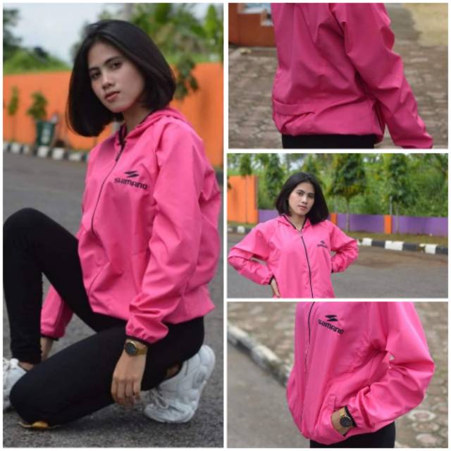 Jaket Running / Jaket Lari / Jaket Sepeda / Jaket Olahraga Shimano -Pink