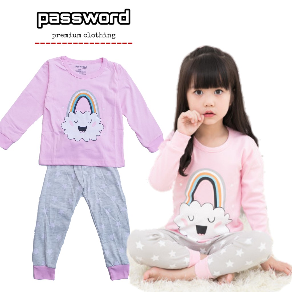 HappyOliver PASSWORD RAINBOW SHY Setelan anak 1 - 7 Tahun Baju Anak BerKualitas