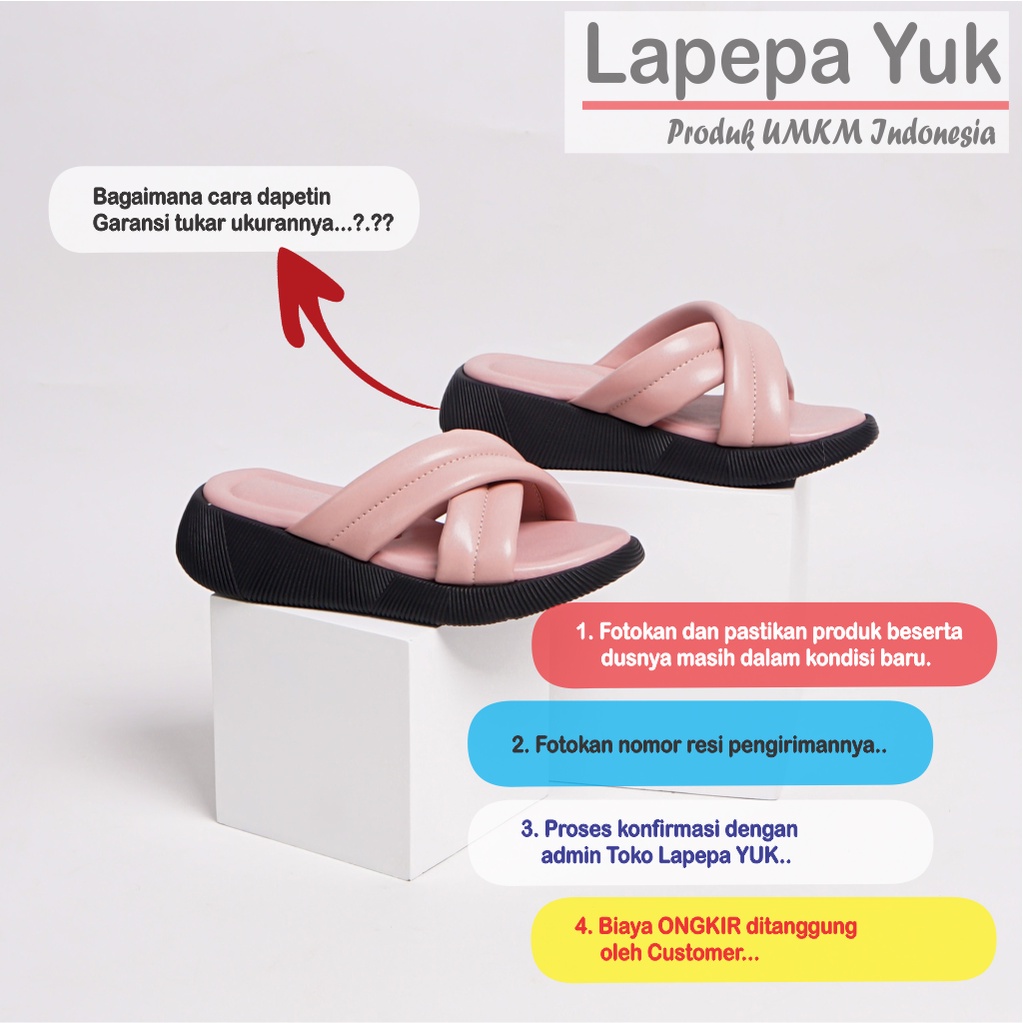 LAPEPA YUK - Sandal Platform Anak Perempuan Usia 2 sampai 10 Tahun NADHIRA KIDS ALL COLOR Sendal Anak cewek Wedges Wanita Empuk Model Silang Warna Hitam Strap adek kakak cewe Slop Usia Umur 3 4 5 6 7 8 9 thn Tahun Premium Ori Original Mall Official Store