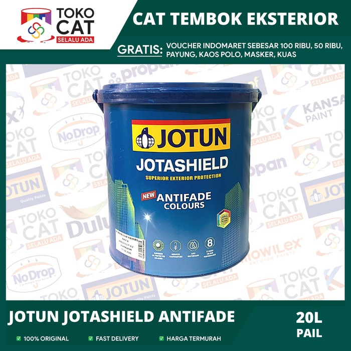 CAT TEMBOK LUAR JOTUN JOTASHIELD ANTIFADE WARNA PUTIH/ CHI 20L PAIL INSTANT/SAMEDAY