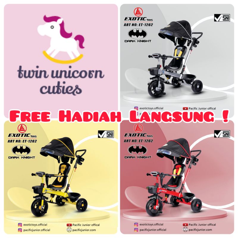SEPEDA ANAK TRICYCLE EXOTIC ET 1262 BATMAN