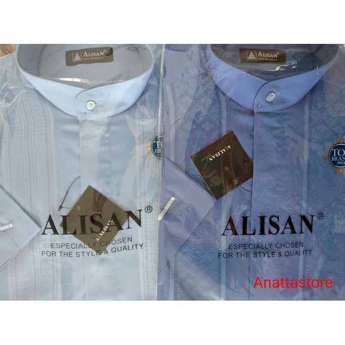 YUK BELI BAJU KOKO 'ALISAN' LENGAN PENDEK - BIRU, M