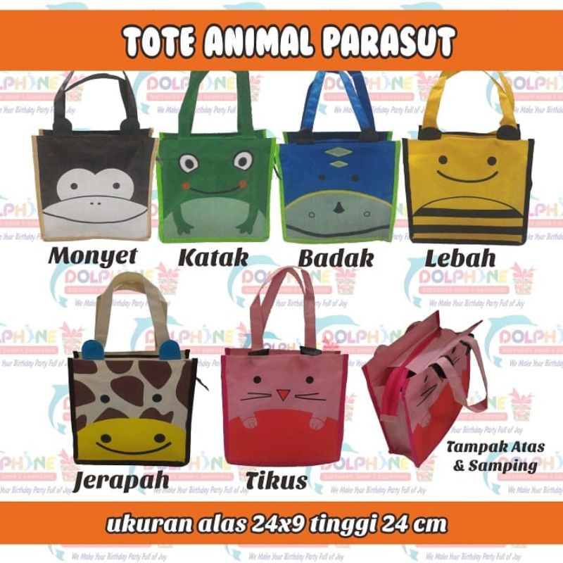 

TAS ULANG TAHUN TOTE PARASUT SERI HEWAN / ANIMAL