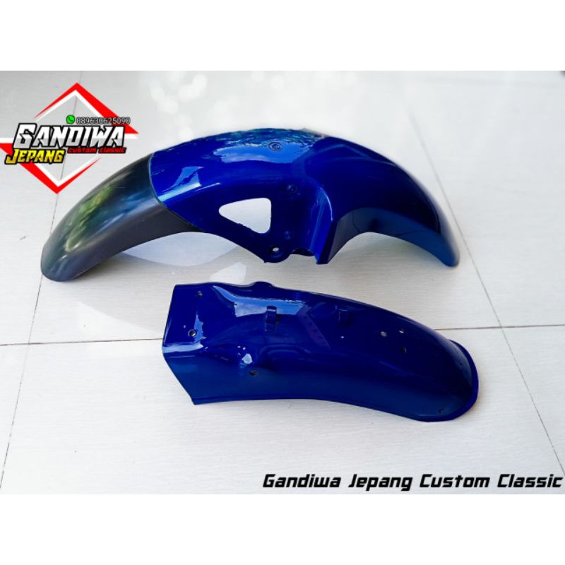 spakbor slebor selebor depan belakang Yamaha RX king RX k warna biru replika original ori