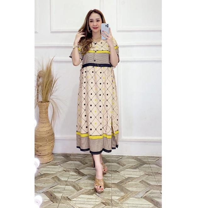 Terbaru.. Midi Dress chibi brand Rayon Busui Friendly Daster wanita terbaru 2022 viral kekinian Home