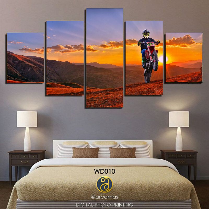 Poster dinding aesthetic - multipanel 1 set 5 panel size 40x75 cm / Poster motocross / Poster otomot