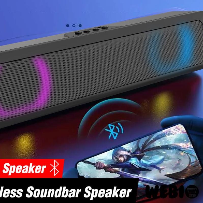 ✤ Speaker Bluetooth B20 Spiker Aktif Mini Soundbar Full Bass Portable Speker Blutut RGB LED Portabel