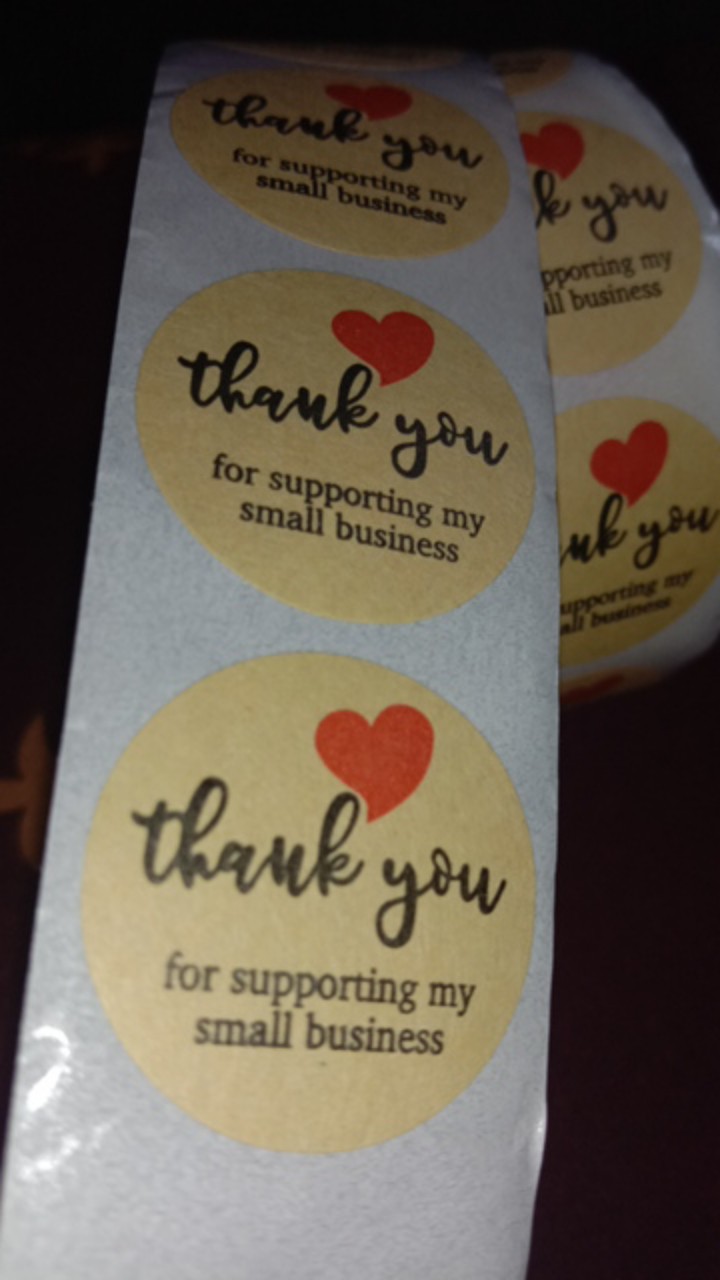 500pcs / Roll Stiker Segel Bahan Kulit Sapi Tulisan Thanks Untuk Dekorasi Kue Manual