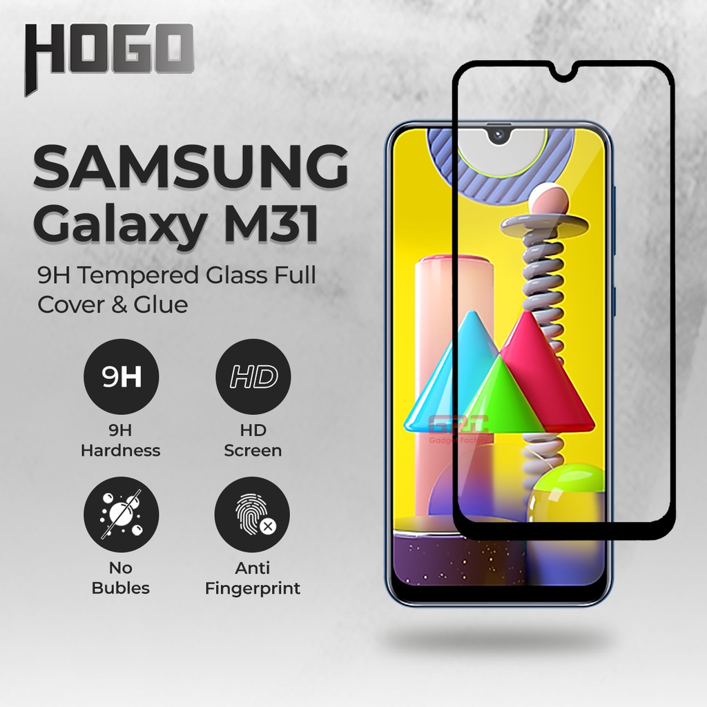 Tempered Glass SAMSUNG Galaxy M31 HOGO Full Cover Anti Gores Kaca