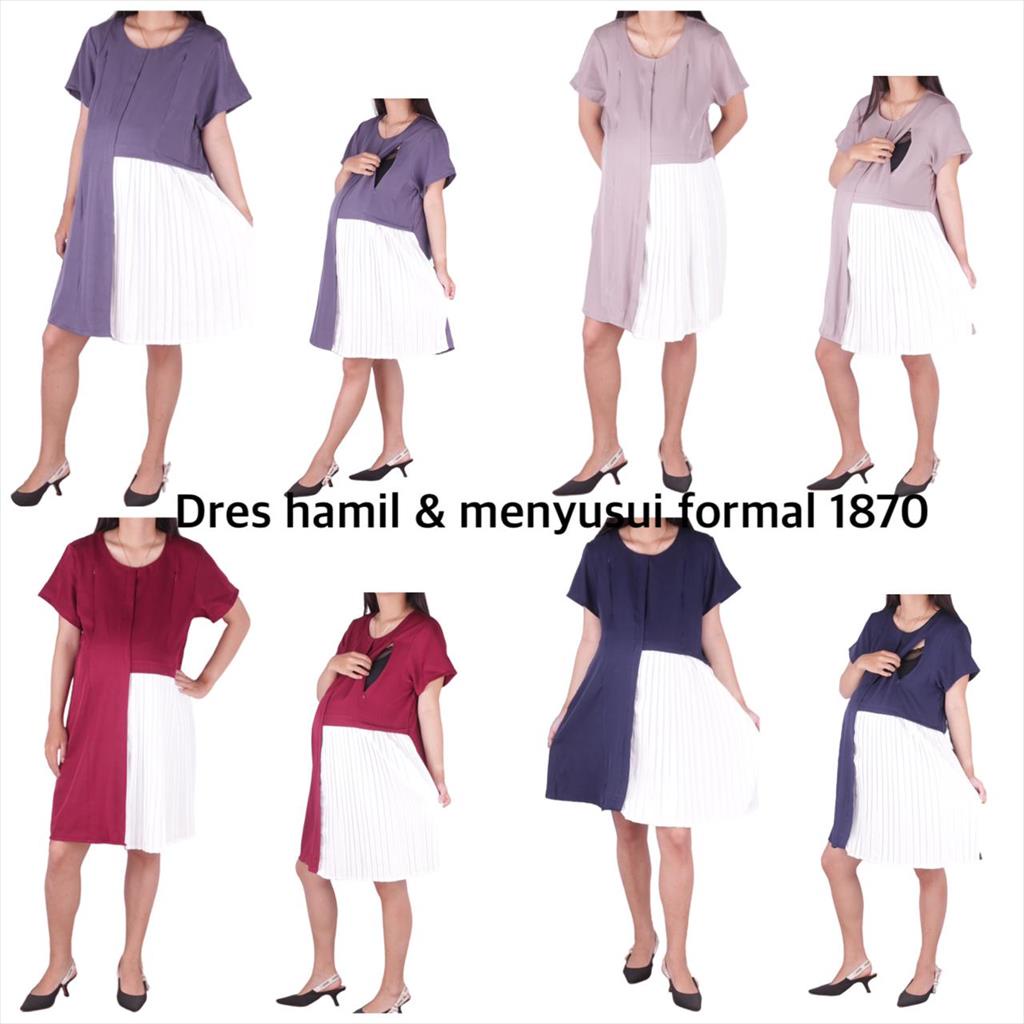 Dress Hamil Menyusui Polos 1870