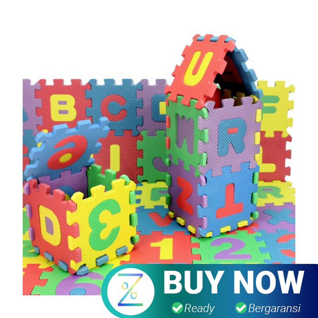 Jin Wa Wa Puzzle Foam Aplhabet &amp; Angka 36 PCS - Multi-Color