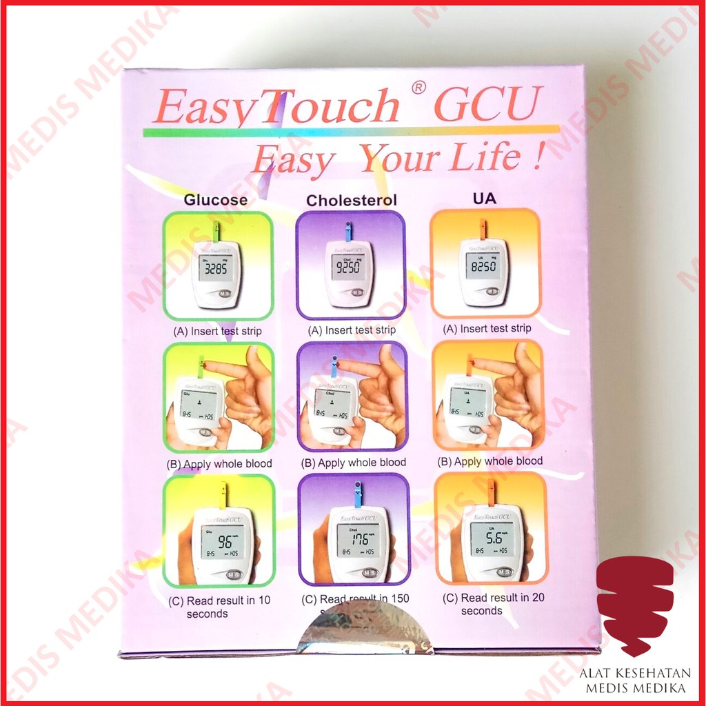Alat Easy Touch GCU 3in1 Test Cek Gula Darah Asam Urat Kolestrol Tes Easytouch