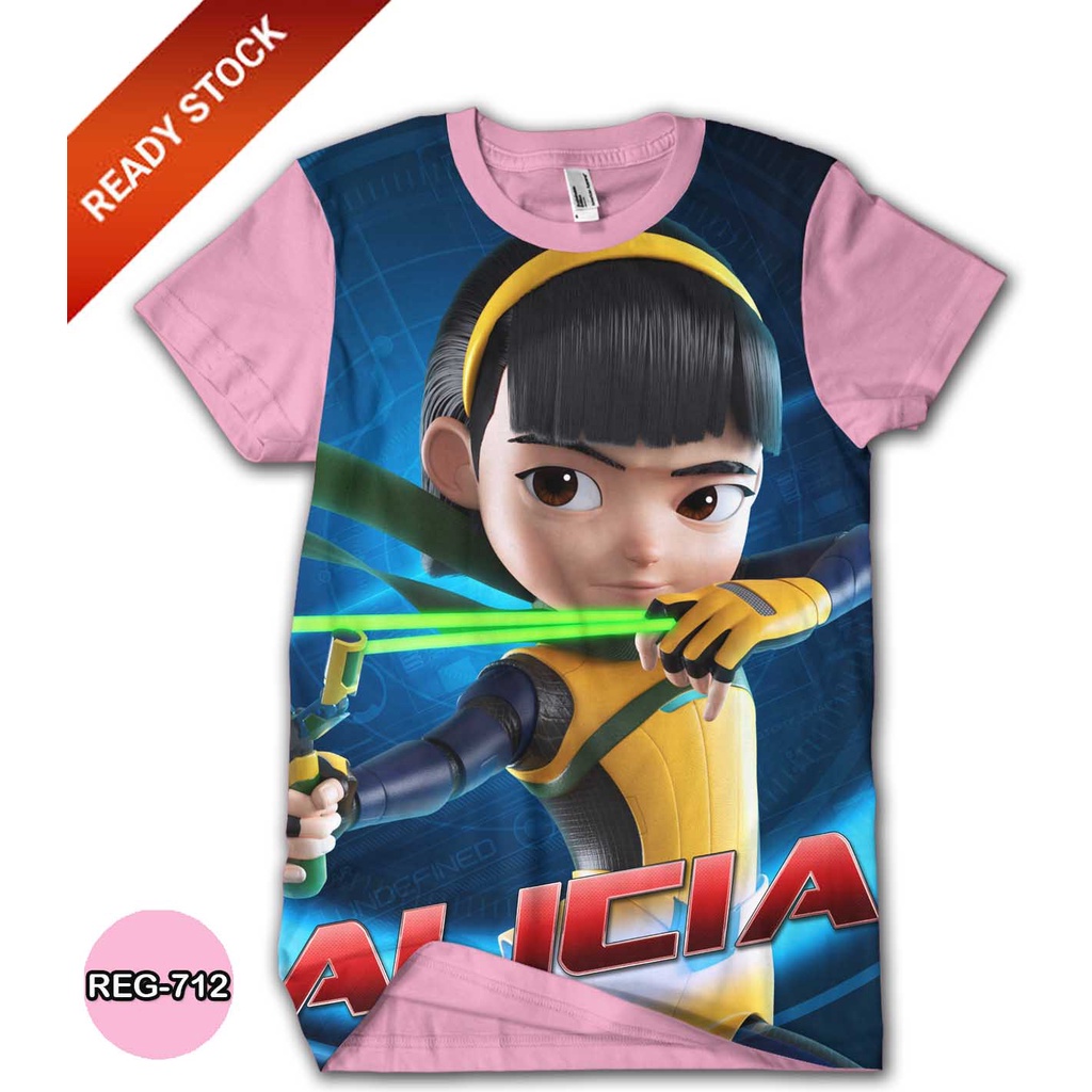 Baju EJEN ALICIA Anak Kaos Ejen Ali Kartun 3D TV Animasi #REG-712