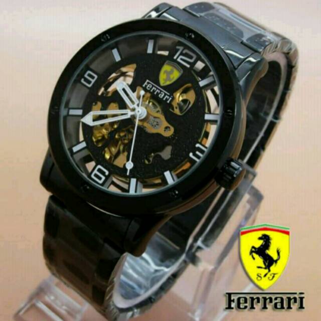 Jam Tangan Pria Elegant Exclusive Ferrari Master Premium Watch Full Black