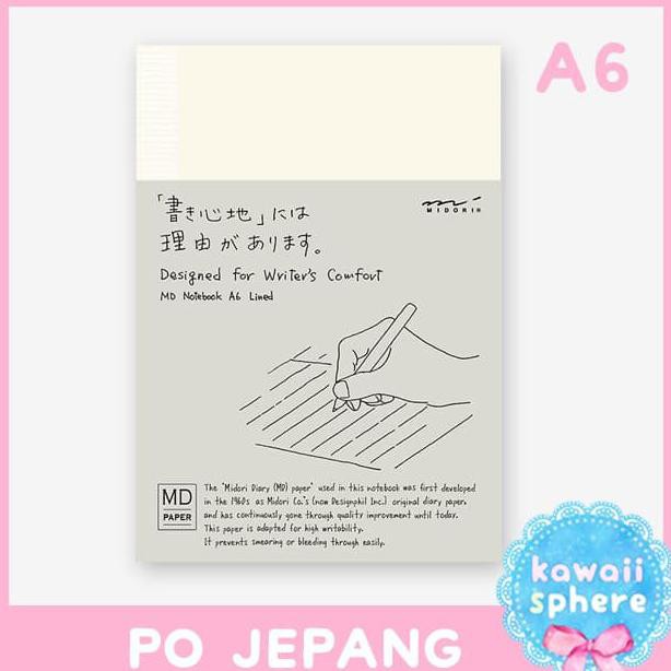 

[[BISA COD]] Midori MD Notebook Ruled A6 | PO Jepang