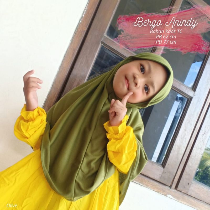 Termurah - Hijab Anak Khimar Bergo Tali Anak Baham Kaos TC Halus Premium Nyaman Dipakai | Bisa Cod