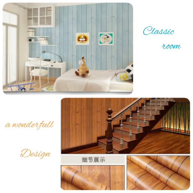 Jual wallpaper motif kayu; wallpaper sticker kayu wallpapersticker