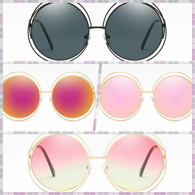 (4 WARNA) Kacamata Premium Bulat Frame Double Fashion Korea - G001