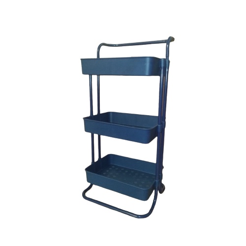 TROLEY / TROLI RACK MINI 3 SUSUN SERBAGUNA / TEMPAT PENYIMPANAN DENGAN RODA DAN PEGANGAN BAHAN ABS PLASTIC