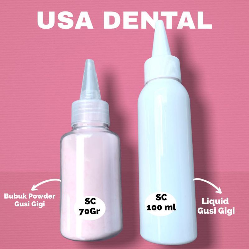 Dental Bahan Gusi Gigi Palsu / Bahan Sambung Gusi Palsu Powder Dan SC RB7