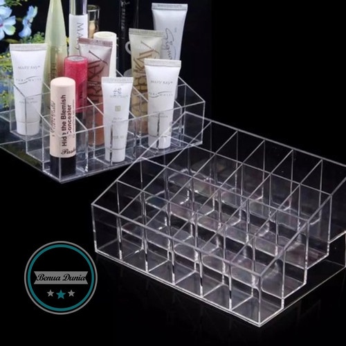 Rak Parfume Acrylic - Kotak Tempat Lipstik - Storage 24 Slot Azzara-NH