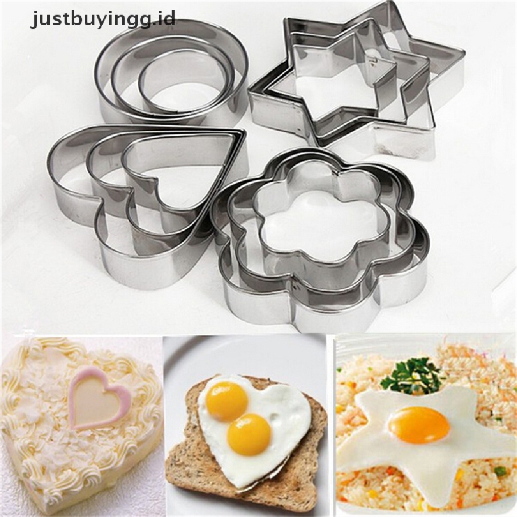 1 Set / 12 Pcs Cetakan Kue Bahan Stainless Steel