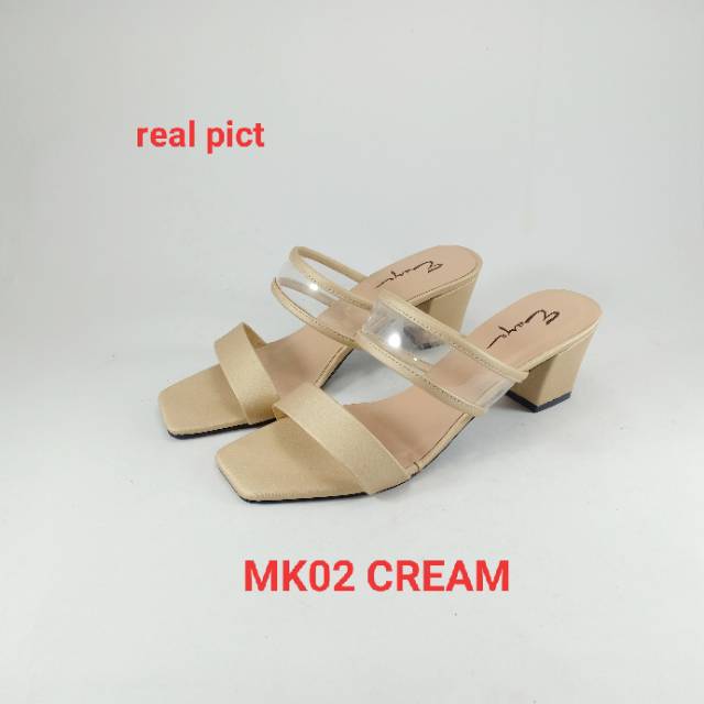 SANDAL HAK WANITA DOUBLE STRIP MK02