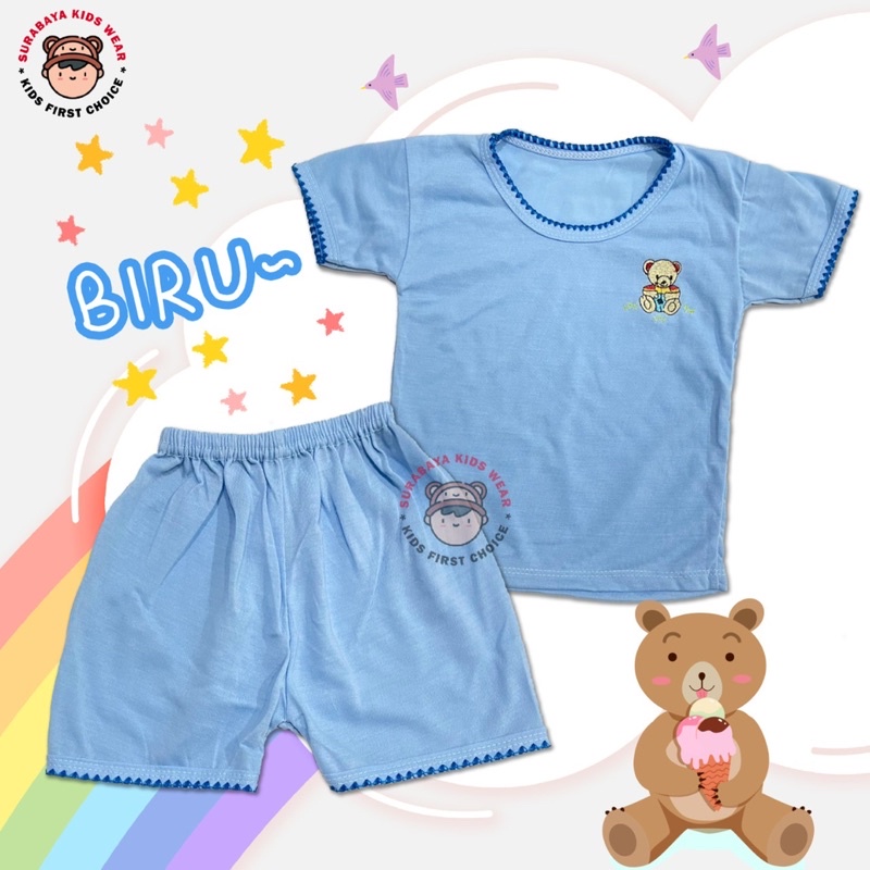 Setelan Kaos Anak Laki - Laki dan Perempuan Polos Warna