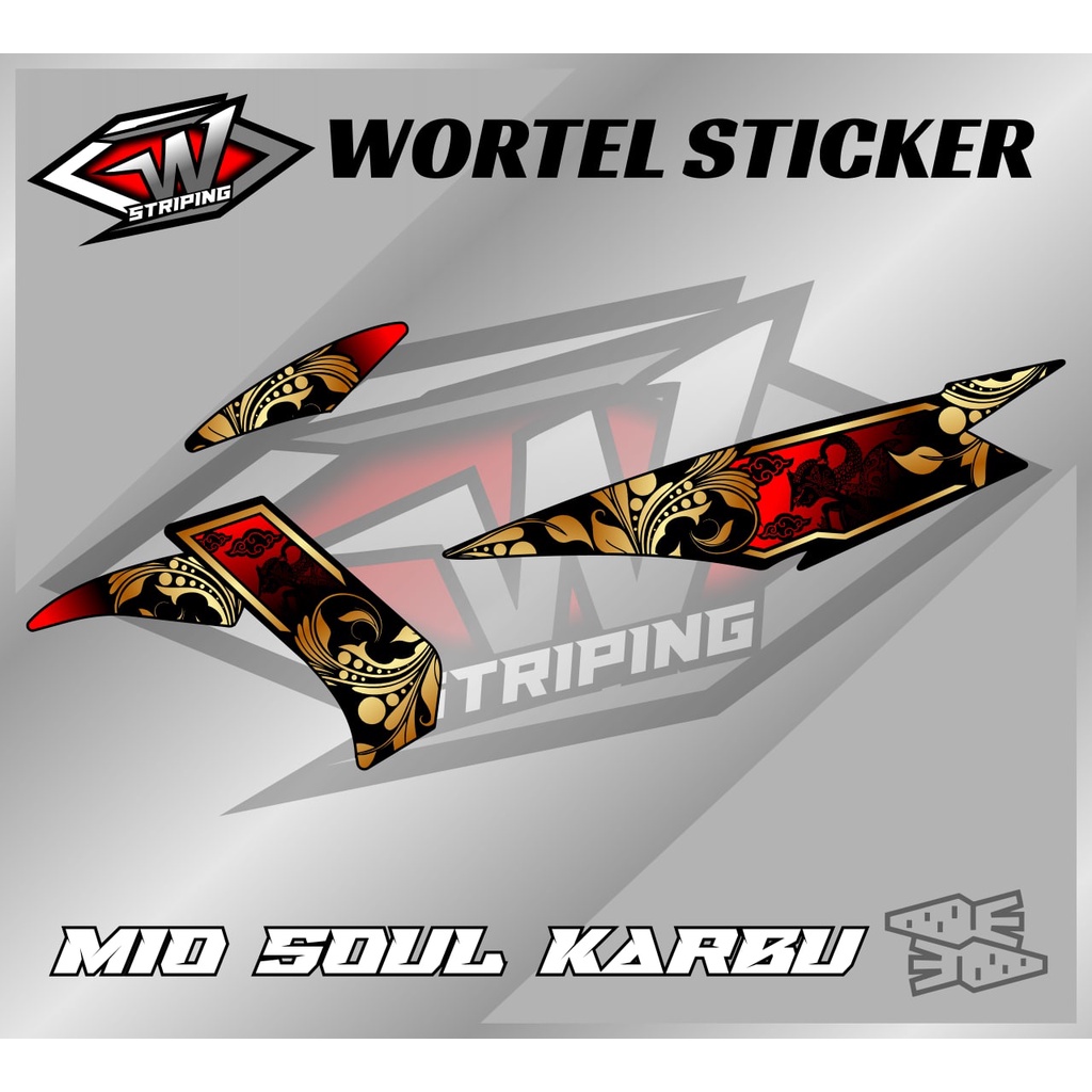 Striping Mio Soul Karbu-Striping Stiker Hologram Motor Mio Soul Karbu Batik