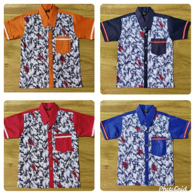 Hem Anak Polos Kombinasi Abstrak