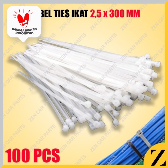 

ORGANIZER-DOCUMENT- KABEL TIS 30 CM 300 MM CABLE TIES TIE NYLON NILON KECIL PUTIH 100 PCS -DOCUMENT-