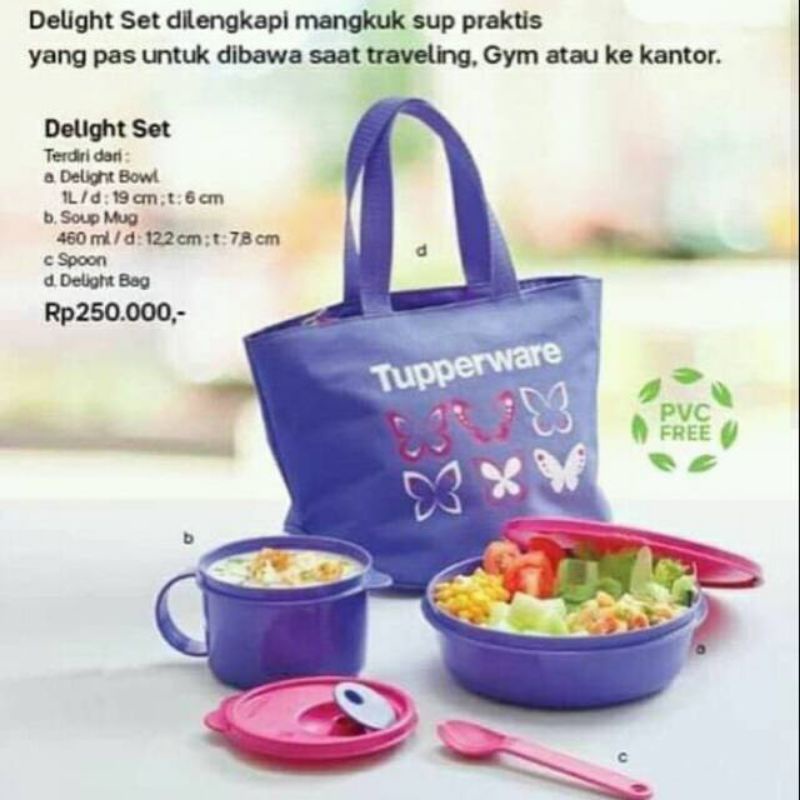 tupperware delight set tas - kotak bekal anak - kotak bekal lucu