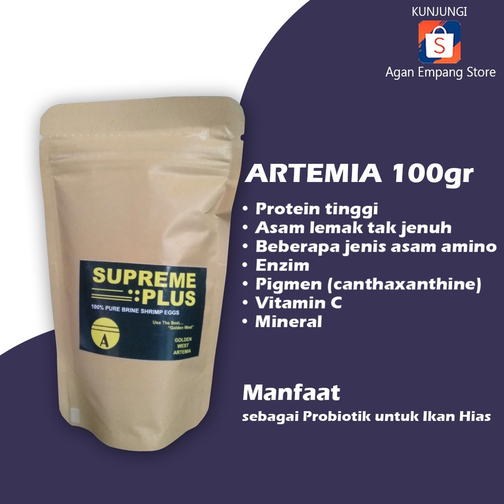 ARTEMIA SUPREME PLUS 100 GRAM / PAKAN BURAYAK CUPANG / PAKAN IKAN HIAS / PELET CUPANG / MAKANAN IKAN