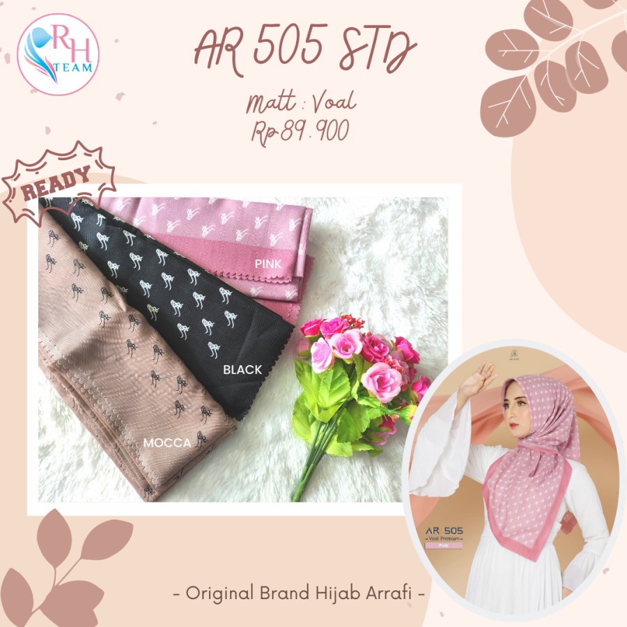AR 505 Hijab Arrafi Surabaya Jilbab Segiempat Voal Segi empat Motif Kerudung Segiempat Katun ArRafi