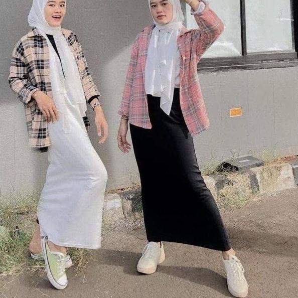 (BOOMING) Rok Span Knitted / rok span tanpa belahan / rok span skirt hitam / rok span scuba