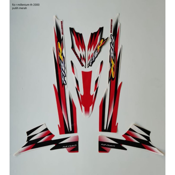 striping motor Fiz R Millenium tahun 2000 warna putih merah
