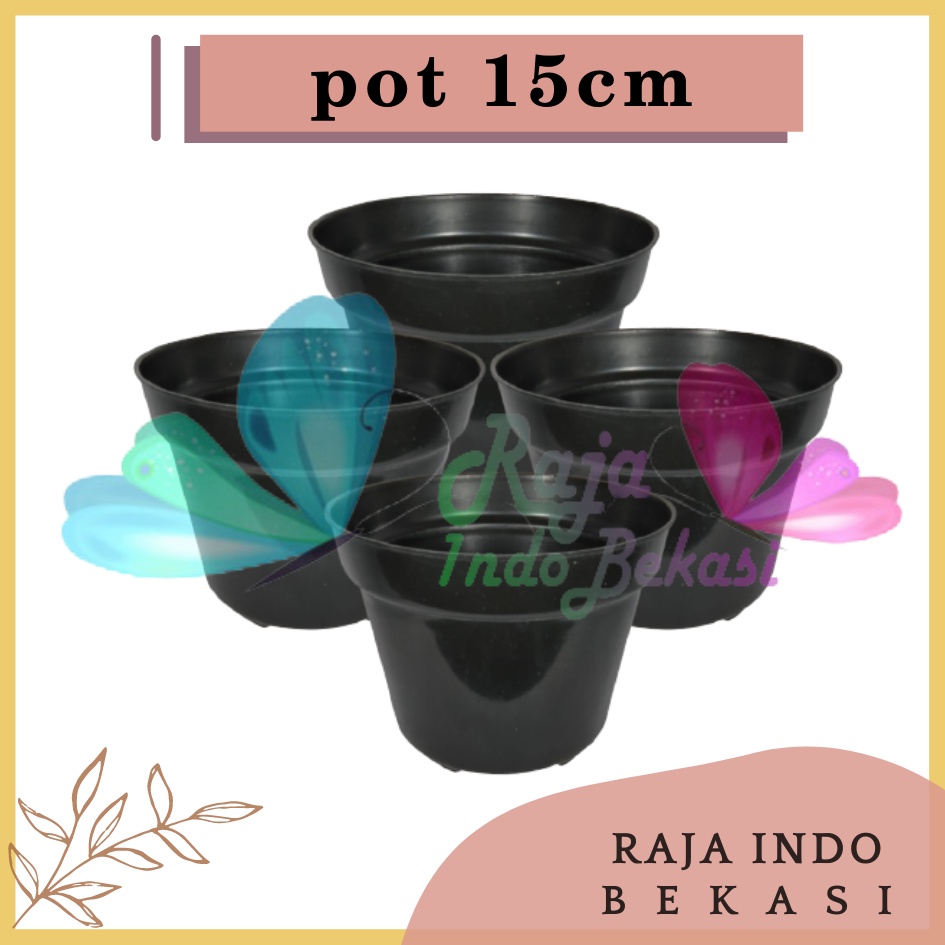 Pot Bunga 15 Hitam Toko Pot Tanaman Hias Grosir Murah Pot Plastik 15 Cm Polos Hitam