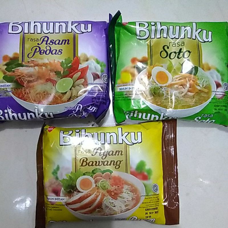 Bihunku 55gr   1 bungkus pilihan asam pedas, soto, ayam bawang