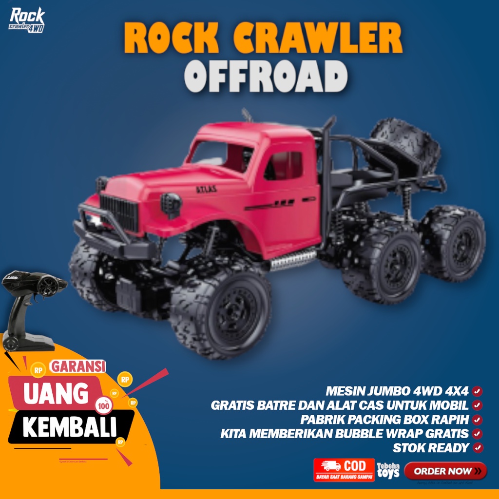 Laris COD RC Rock Crawler Offroad 4WD 4X4 Mainan Anak Mobil Remote Radio Contro Remot Kontrol BESAR