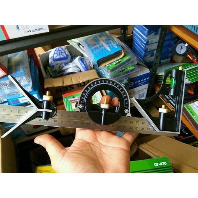 

siku tukang combinationTri-square / penggaris tukang kombinasi komplit