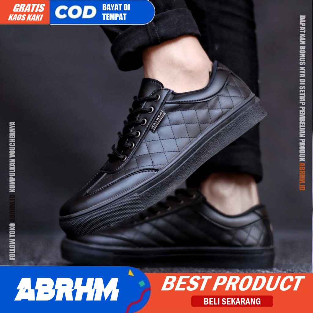 ABRHM X PEDRO Sepatu Casual Formal Sneakers Pria Kasual Formal Kerja Kantor Black Brown Pantofel Kulit Pu