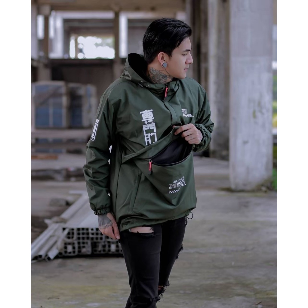 The Bojiel - Jaket Cougle Pria Jaket Parasut Jaket Outdoor Jaket Distro 082 Hijau