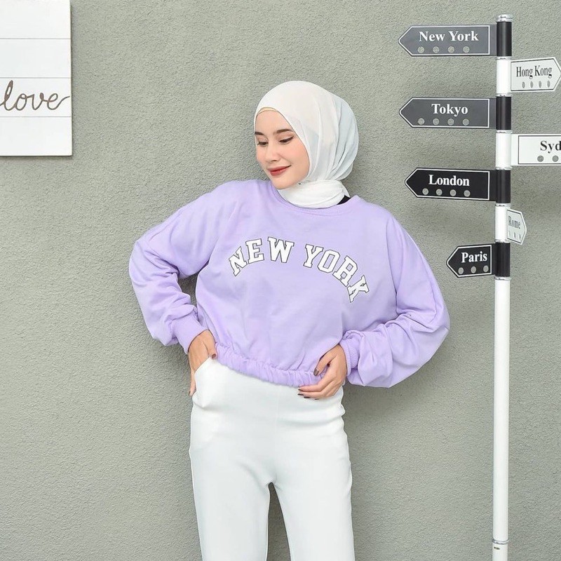 [COD]SWEATER CROP LILAC NEY YORK -SWEATER OVERSIZE CROP LILAC